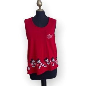 Disney Parks Mickey Mouse Sleeveless Scoop Neck Top Red Size Medium